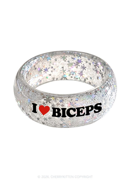 I Love Biceps Y2K Cuff Bangle Cherrykitten