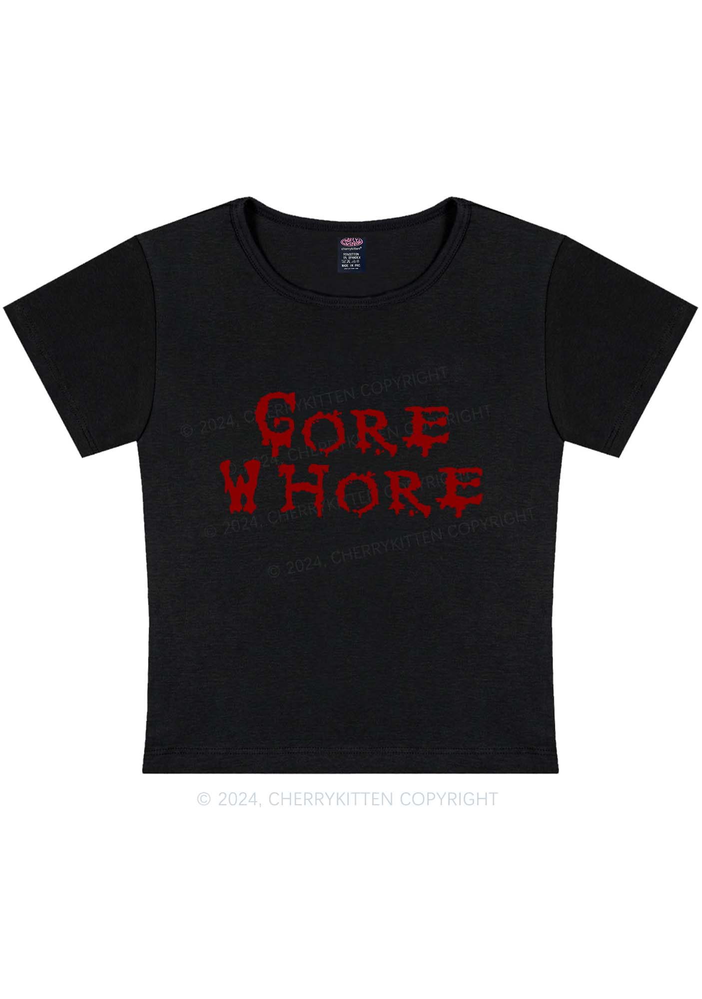 Curvy Gore Hore Y2K Baby Tee Cherrykitten