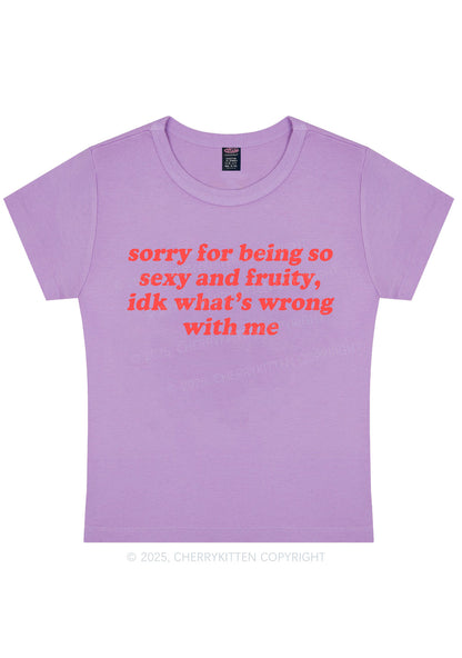 Sorry For Being So Fruity Y2K Baby Tee Cherrykitten