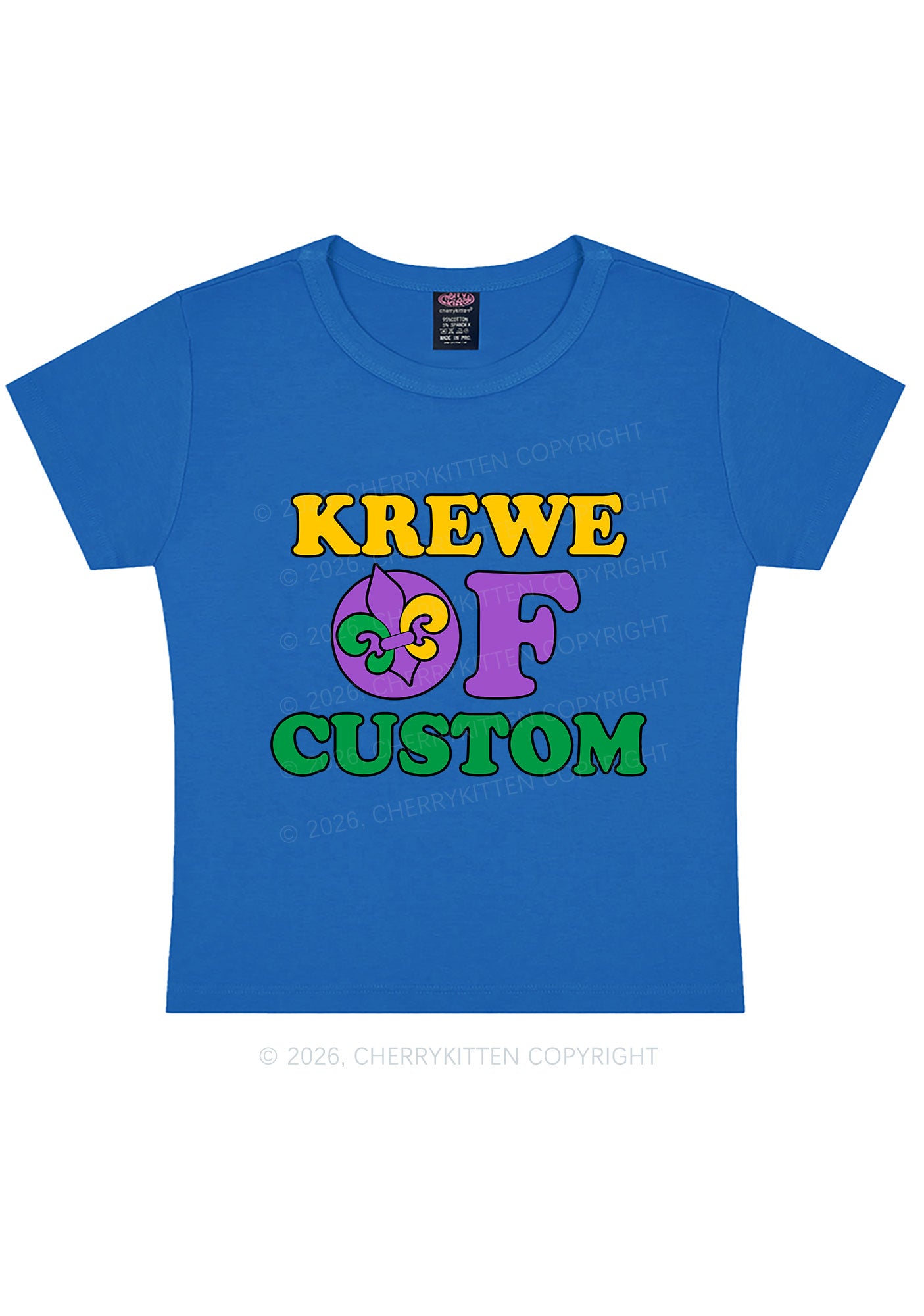 Krewe Of Custom Y2K Baby Tee Cherrykitten
