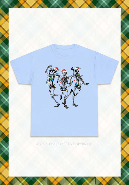 Christmas Dancing Skeletons Chunky Shirt Cherrykitten
