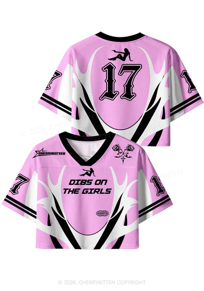 Dibs On The Girls Pride Y2K Crop Sport Jersey Shirts Cherrykitten