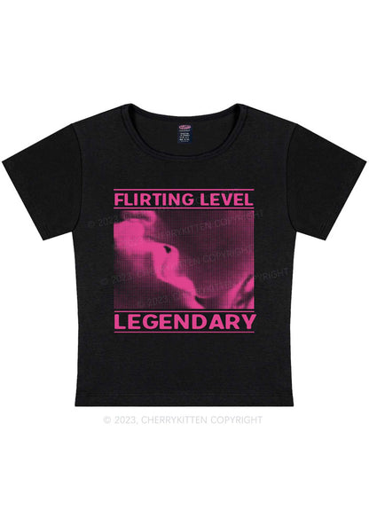 Flirting Level Y2K Baby Tee Cherrykitten