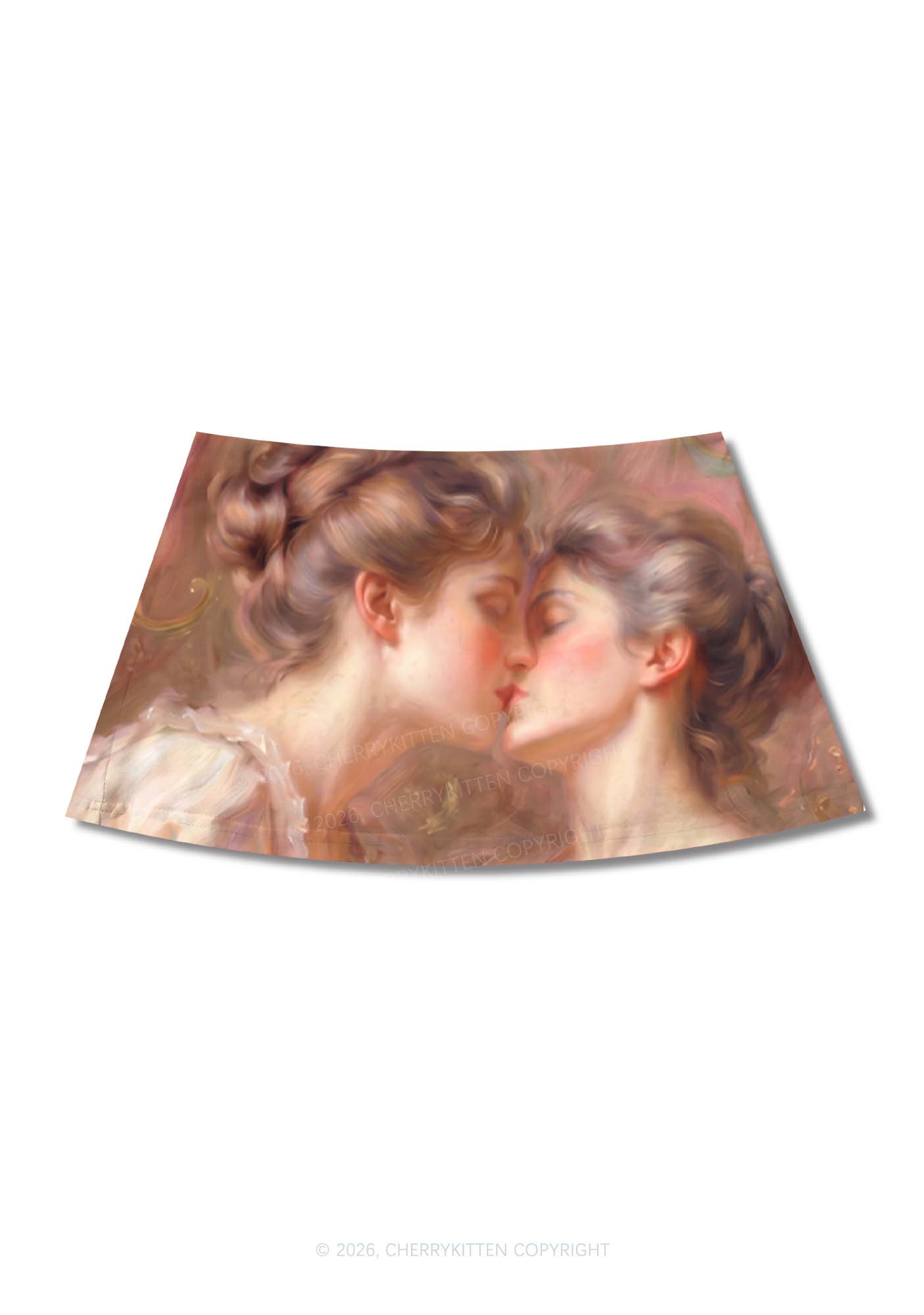 Pastel Dreamy Kissing Couple Pride Y2K Print Mini Skirt Cherrykitten