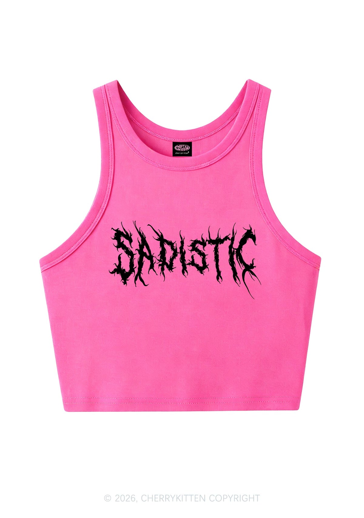 Sapistic Skull Y2K Crop Tank Top Cherrykitten