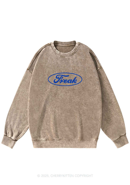 Oval Freak Y2K Washed Sweatshirts Cherrykitten