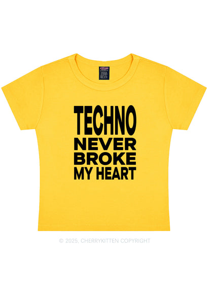 Techno Heart Y2K Baby Tee Cherrykitten