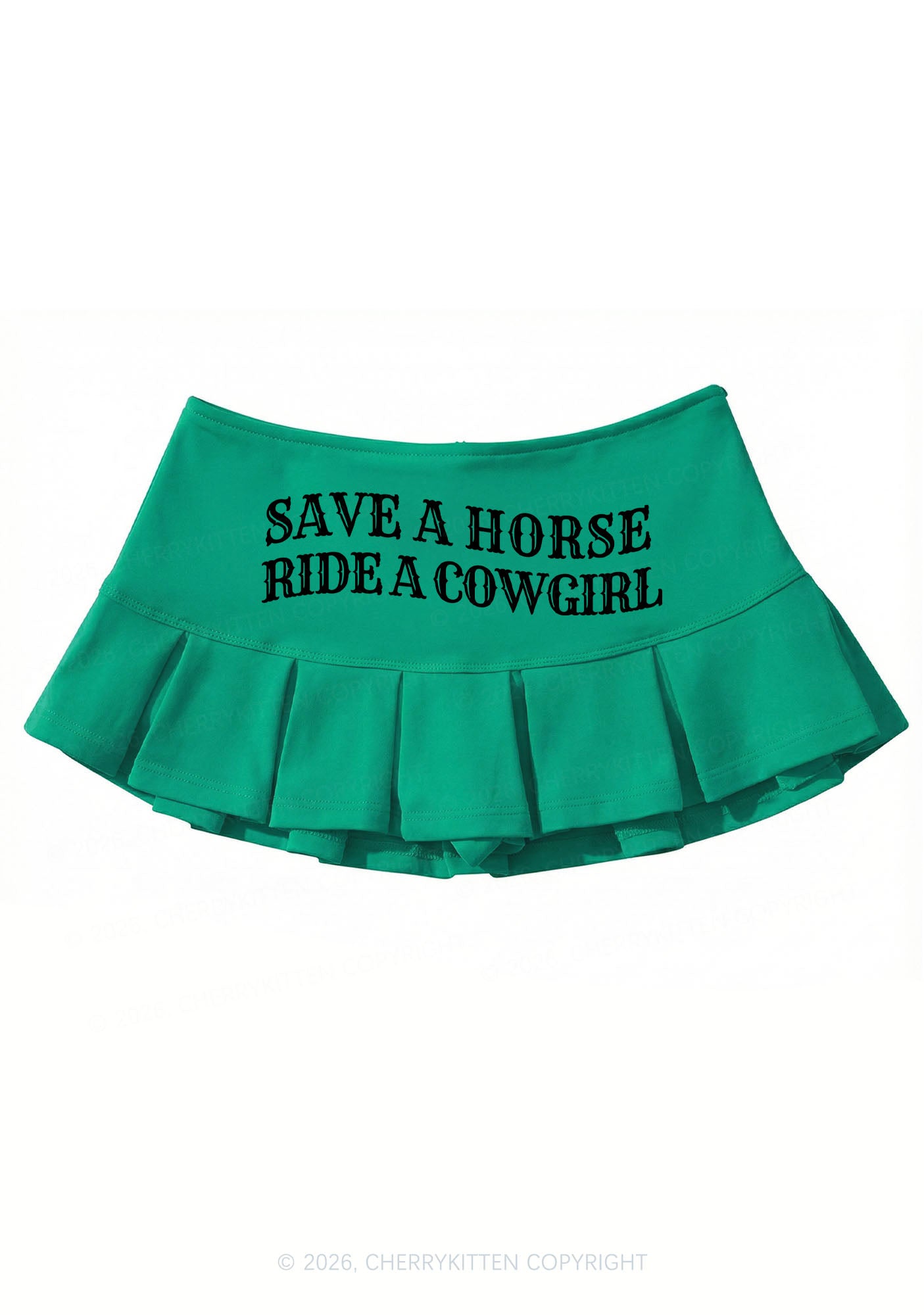 Save A Horse Ride A Cowgirl Y2K Mini Pleated Skirts Cherrykitten