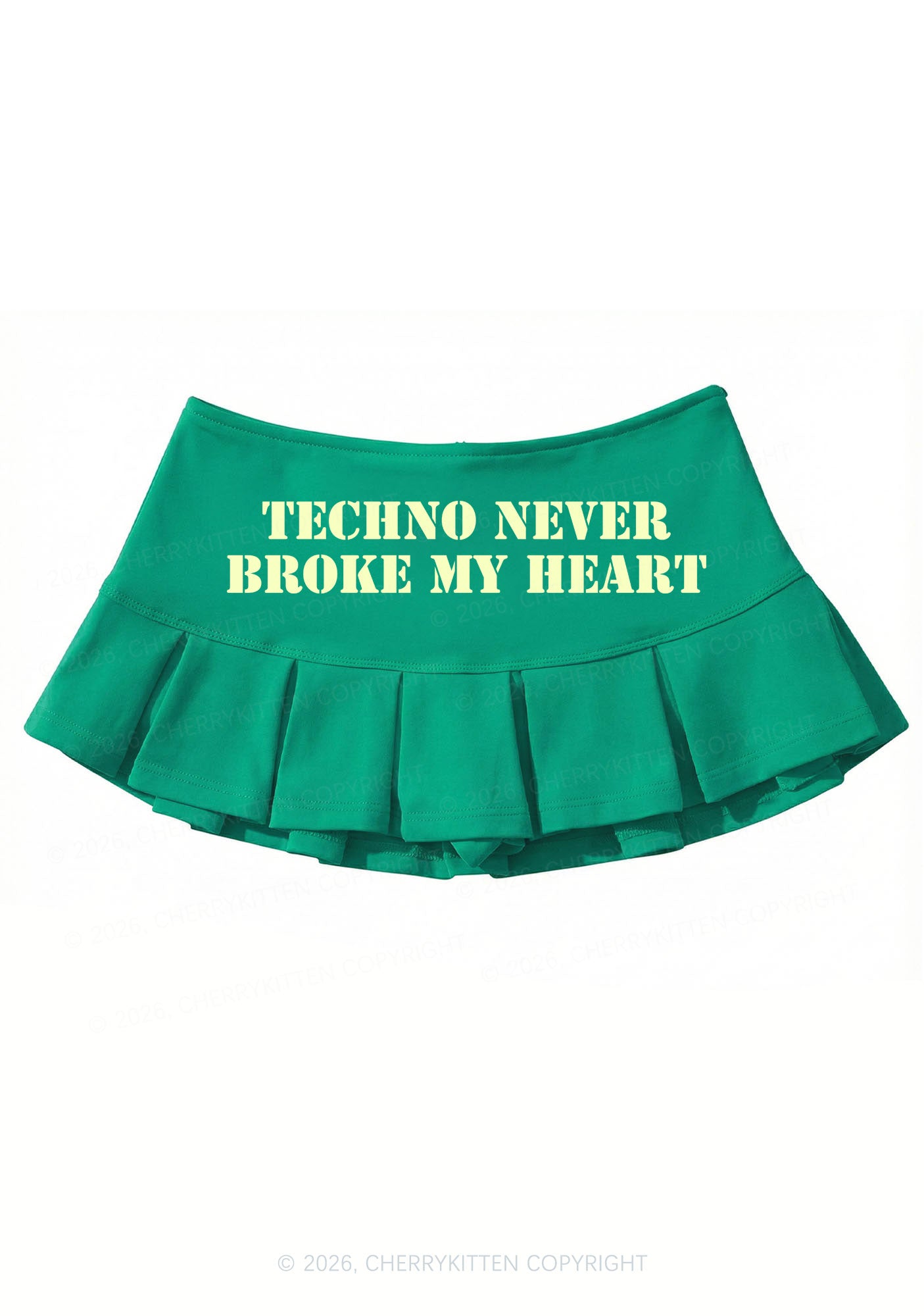Techno Heart Y2K Mini Pleated Skirts Cherrykitten