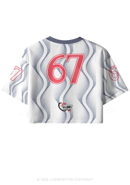 Ride A Cowgirl Blue Wave Pride Y2K Crop Sport Jersey Shirts Cherrykitten
