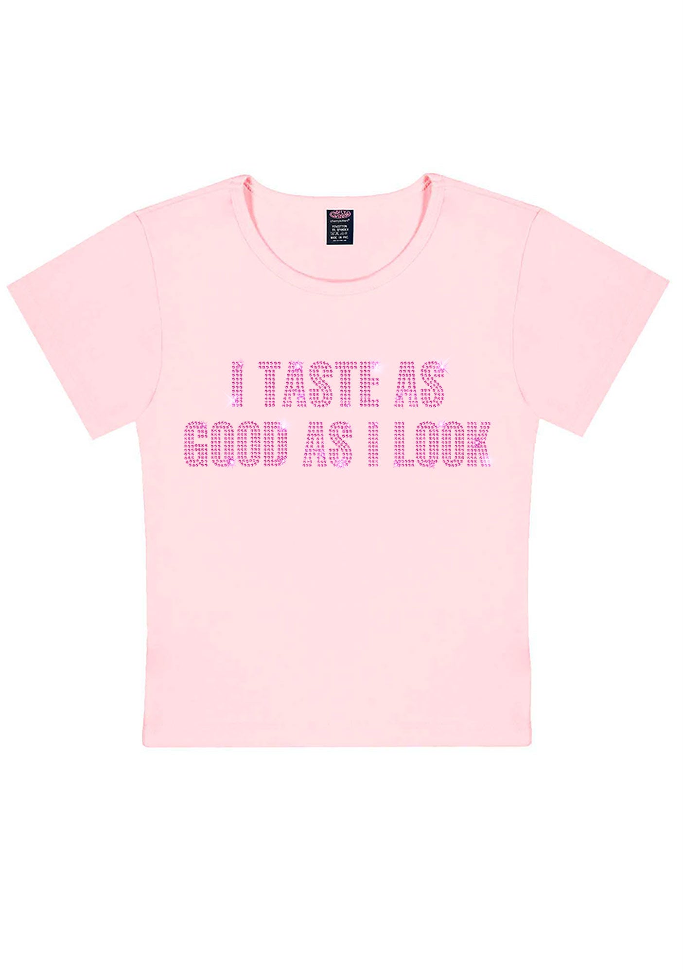 Rhinestone Taste Good Y2K Baby Tee Cherrykitten
