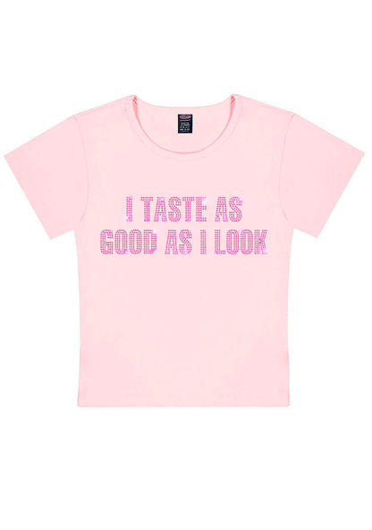Rhinestone Taste Good Y2K Baby Tee Cherrykitten