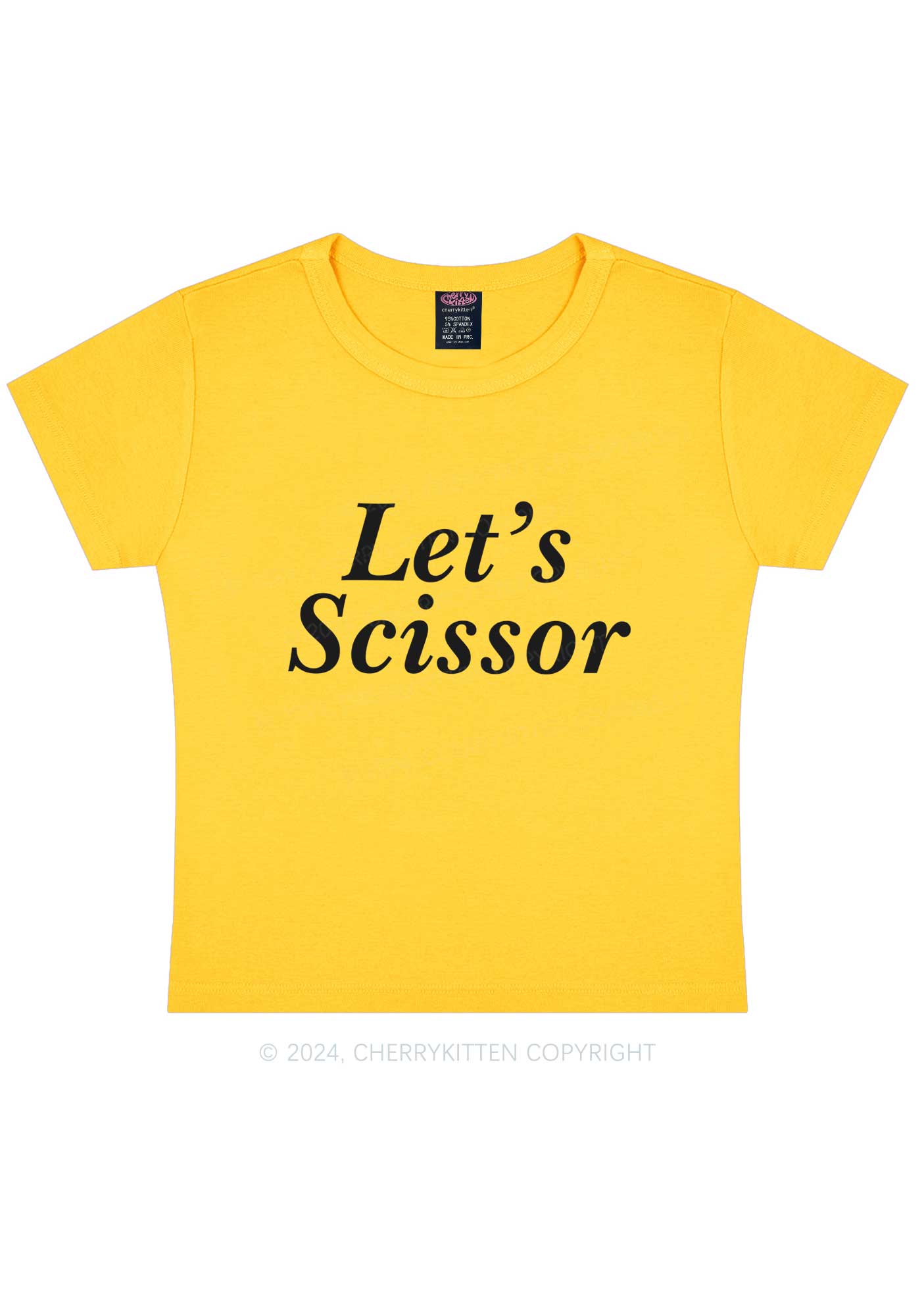 Lets Scissor Y2K Baby Tee Cherrykitten