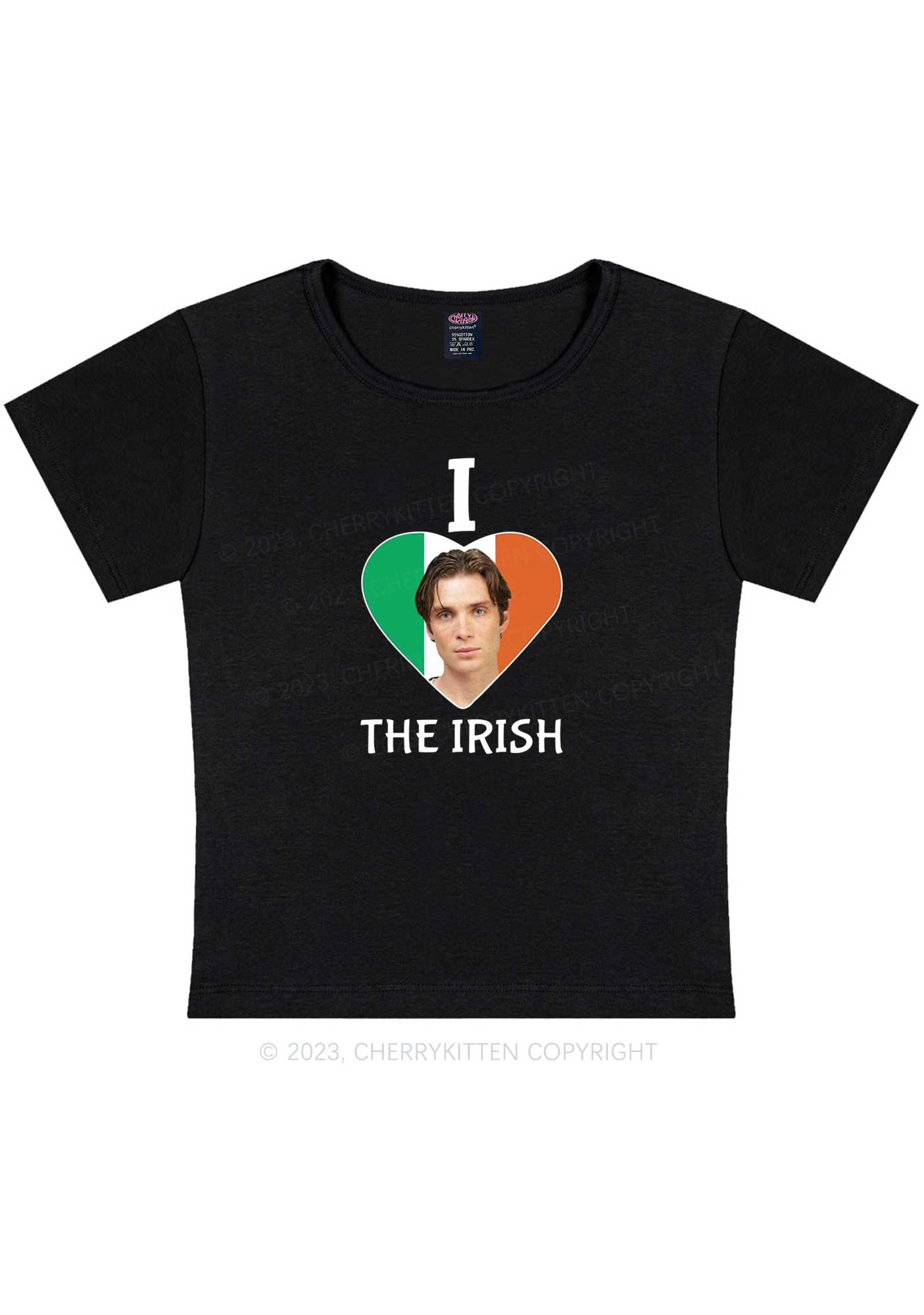 I Love The Irish Custom Photo St Patricks Y2K Baby Tee Cherrykitten