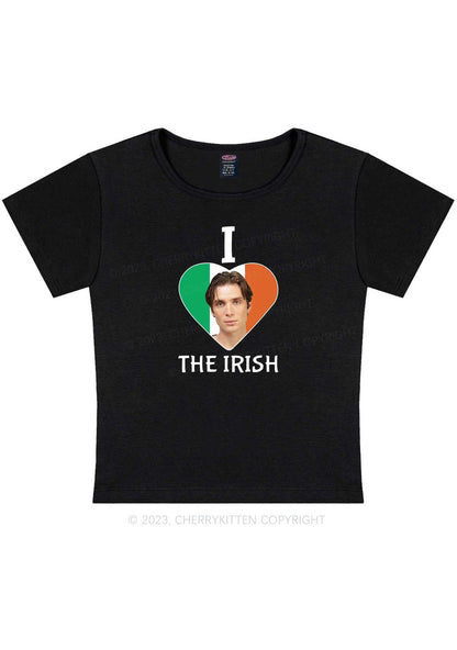 I Love The Irish Custom Photo St Patricks Y2K Baby Tee Cherrykitten