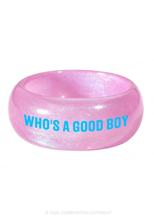 Whos A Good Boy Y2K Cuff Bangle Cherrykitten