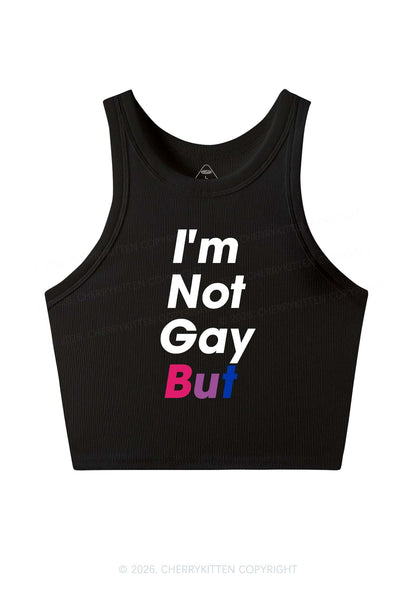 Im Not Gay But Pride Y2K Crop Tank Top Cherrykitten
