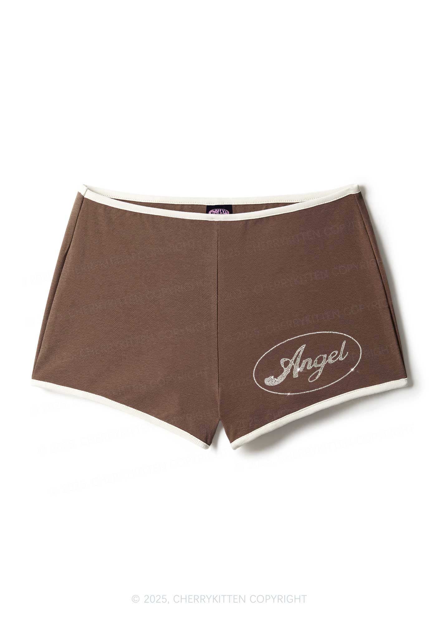 Rhinestone Mini Angel Y2K Booty Shorts Cherrykitten