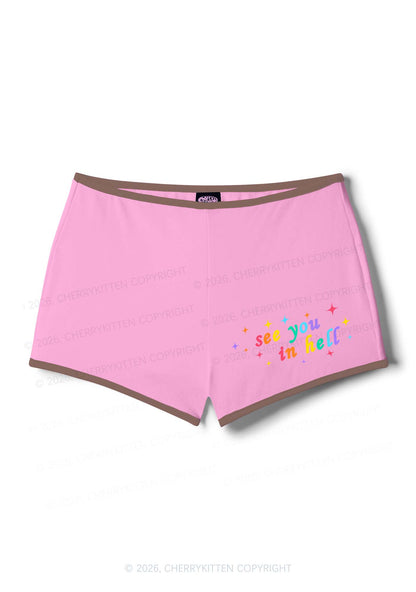 See You In Hell Pride Y2K Booty Shorts Cherrykitten