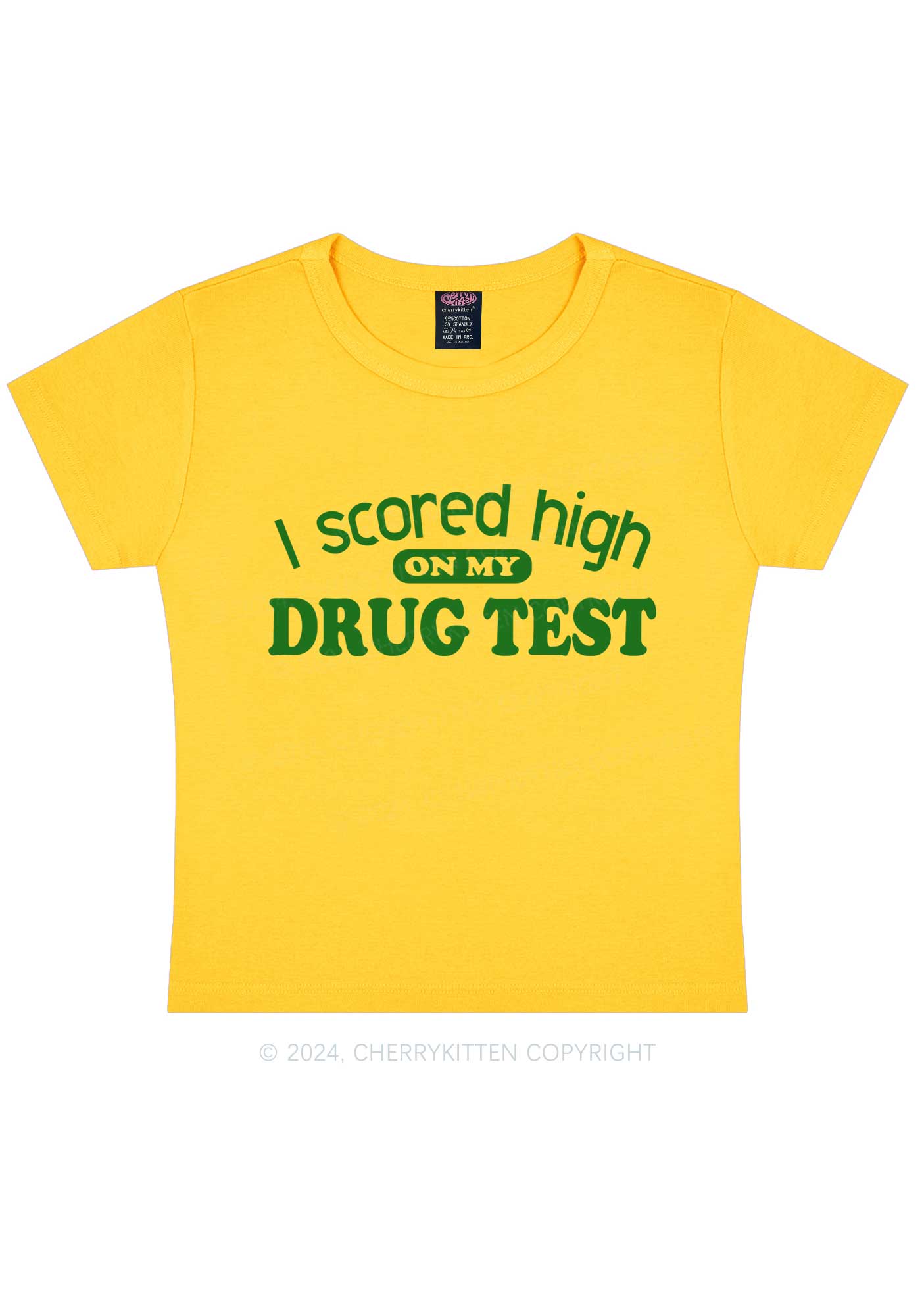 Scored High On Drxg Test Y2K Baby Tee Cherrykitten
