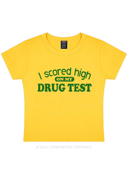 Scored High On Drxg Test Y2K Baby Tee Cherrykitten