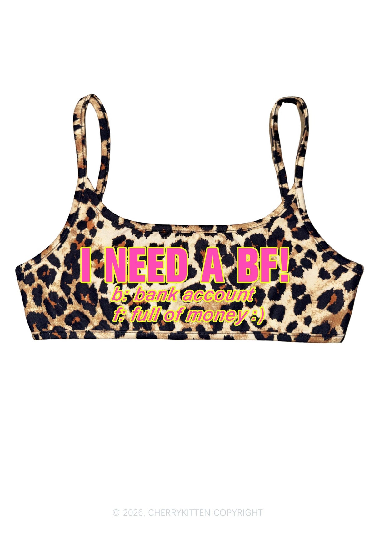 I Need A BF Y2K Super Crop Cami Cherrykitten