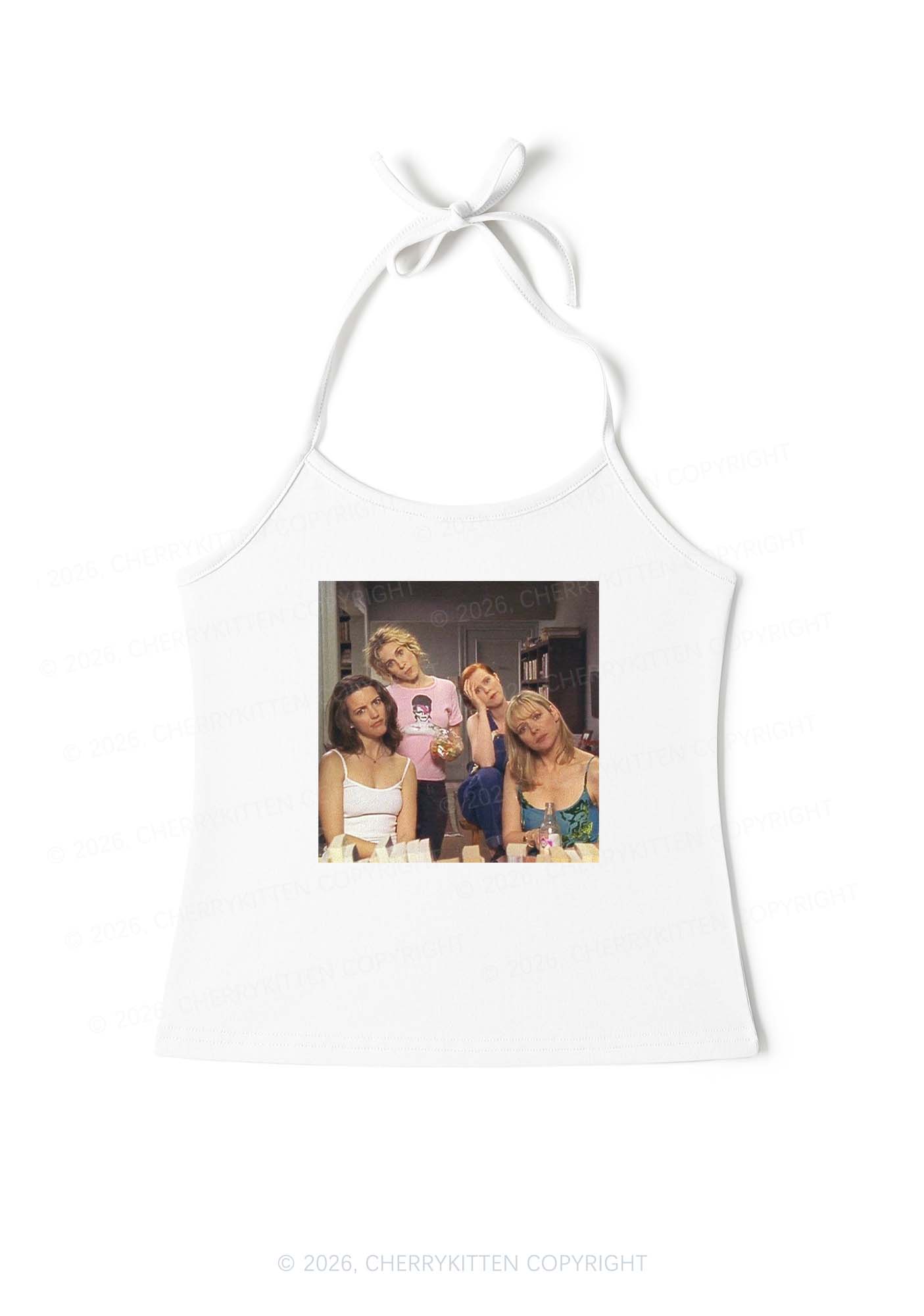 Girl Puzzled Y2K Halter Neck Cami Cherrykitten