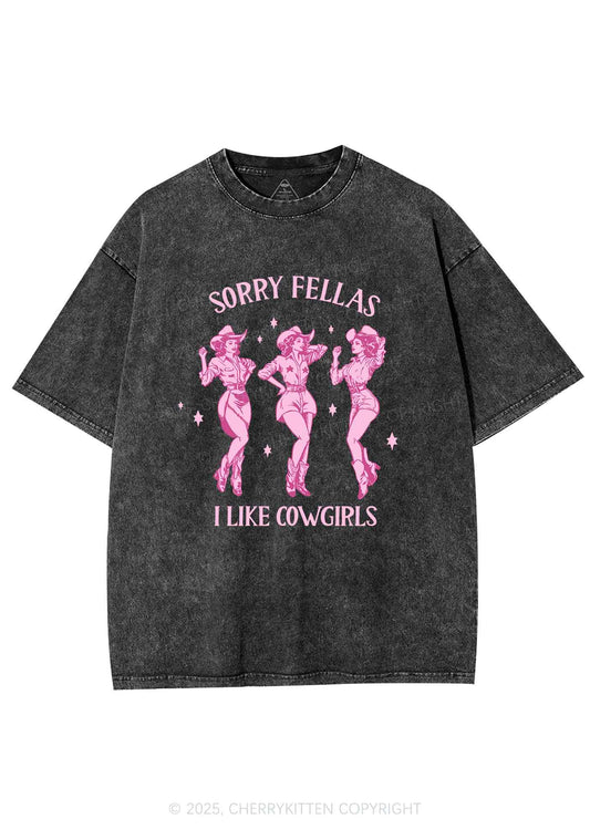 Soppy Fellas I Like Cowgirls Y2K Shirts Washed Tee Cherrykitten