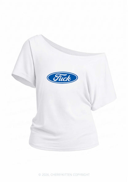 Oval Fxxk Y2K Off Shoulder Tee Cherrykitten