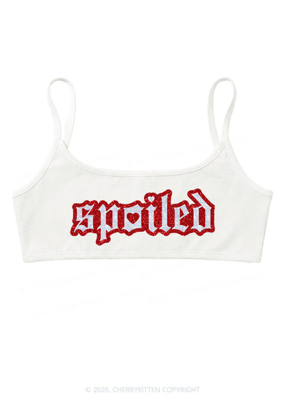 Glitter Stroke Spoiled Y2K Super Crop Cami Cherrykitten