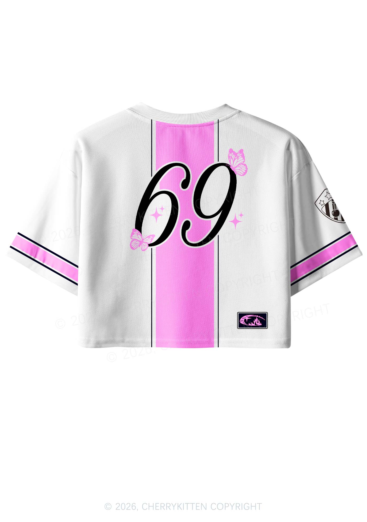 White Bisexual Princess Pride Y2K Crop Sport Jersey Shirts Cherrykitten