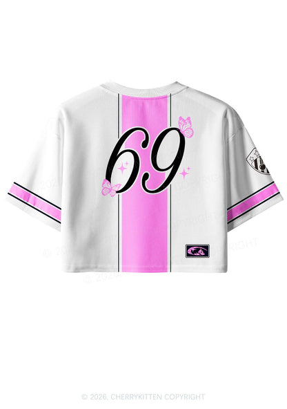 White Bisexual Princess Pride Y2K Crop Sport Jersey Shirts Cherrykitten