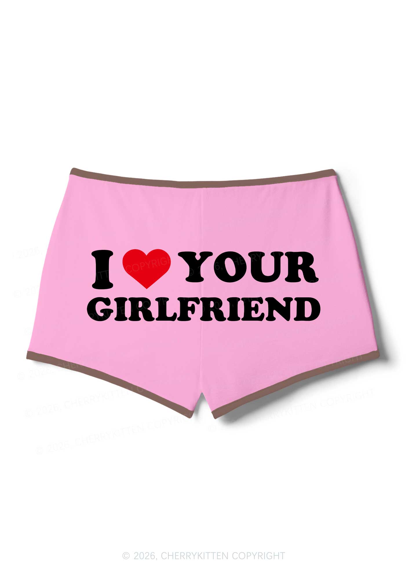 I Love Your GF Valentine's Day Y2K Booty Shorts Cherrykitten