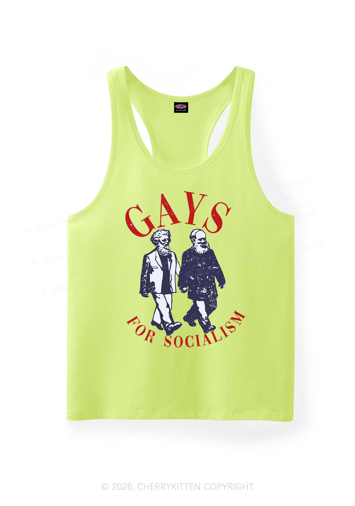 Gays For Socialism Pride Y2K Men Racerback Tank Top Cherrykitten