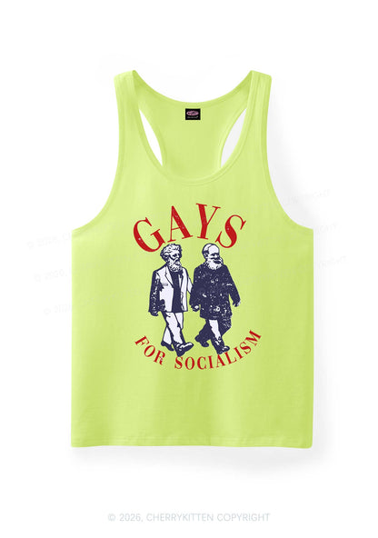 Gays For Socialism Pride Y2K Men Racerback Tank Top Cherrykitten