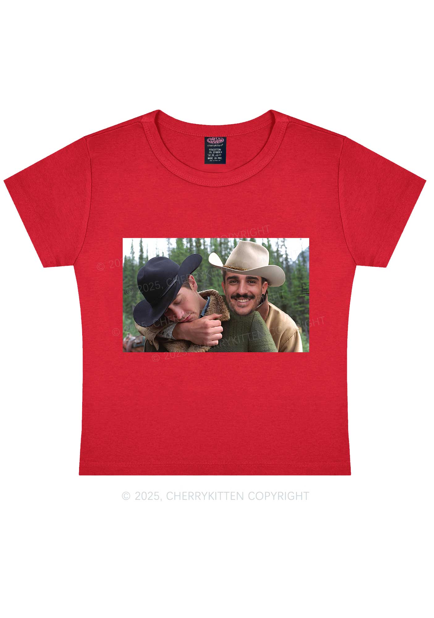 Custom Gay Cowboy Pride Y2K Baby Tee Cherrykitten