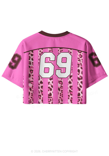 Kiss More Girls Leopard Butterfly Pride Y2K Crop Sport Jersey Shirts Cherrykitten