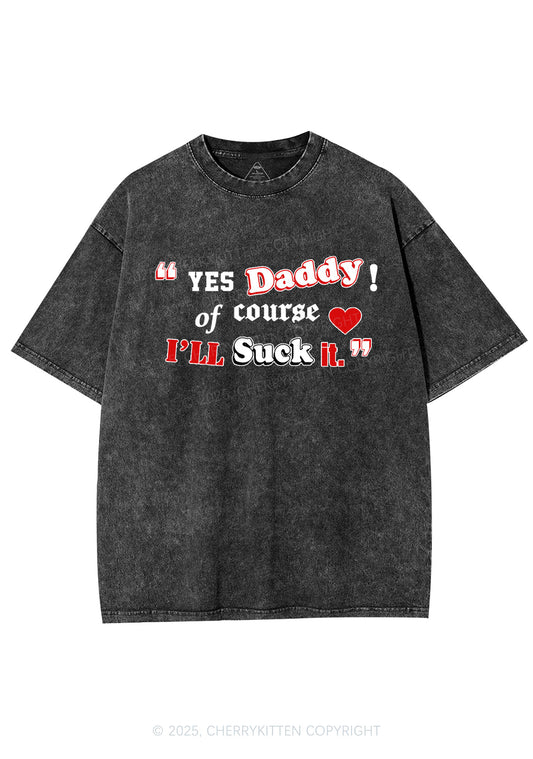 Daddy Suck It Y2K Shirts Washed Tee Cherrykitten