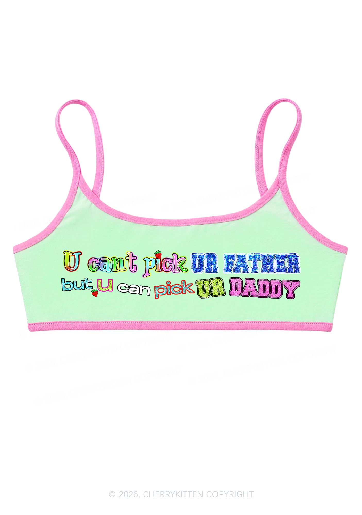 Pick Ur Daddy Y2K Super Crop Cami Cherrykitten