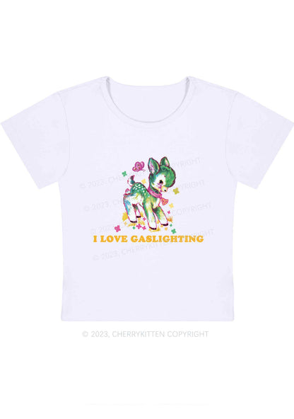 Curvy I Love Gaslighting Y2K Baby Tee Cherrykitten