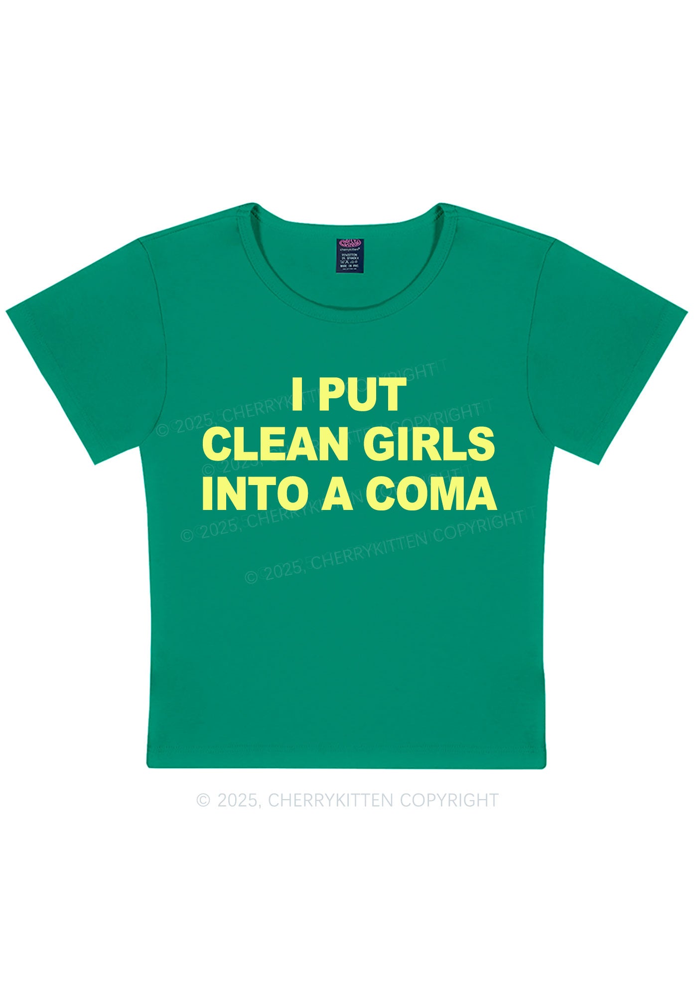 Put Clean Girls Into Coma Y2K Baby Tee Cherrykitten