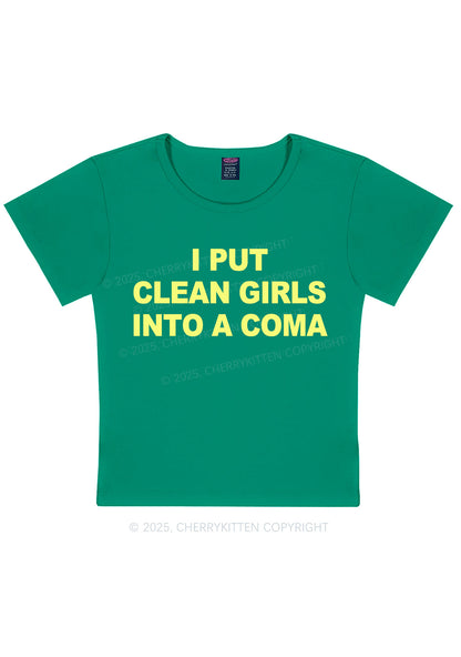 Put Clean Girls Into Coma Y2K Baby Tee Cherrykitten