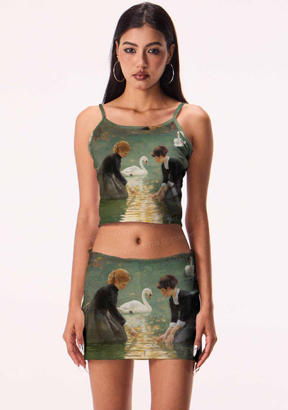 Swan Lake Girls Pride Y2K Print Mini Skirt Cherrykitten