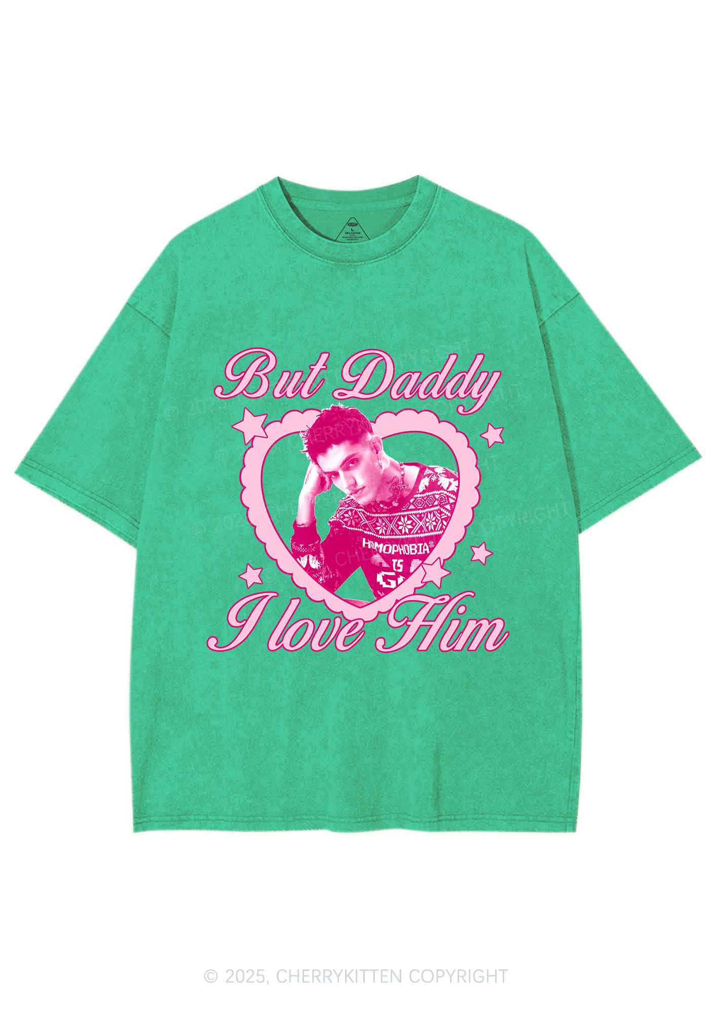 Custom Daddy I love Him Y2K Shirts Washed Tee Cherrykitten