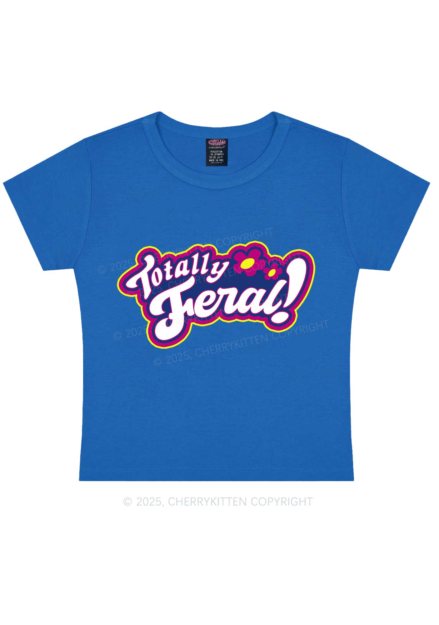 Totally Feral Y2K Baby Tee Cherrykitten