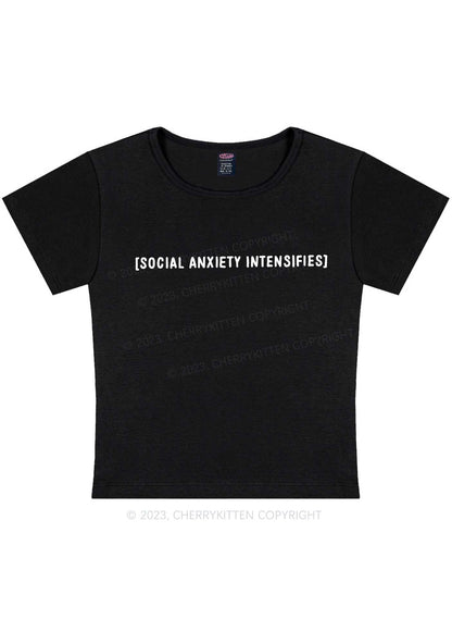 Curvy Social Anxiety Intensifies Y2K Baby Tee Cherrykitten