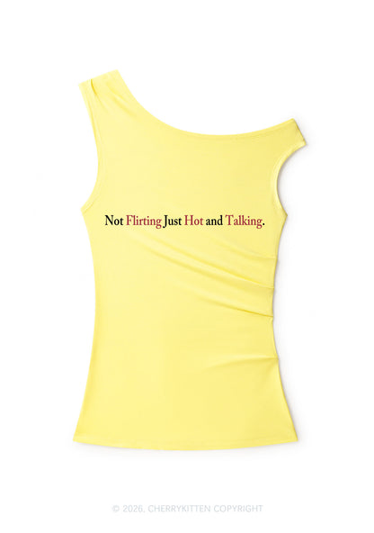 Just Hot And Talking Y2K Off Shoulder Tank Top Cherrykitten