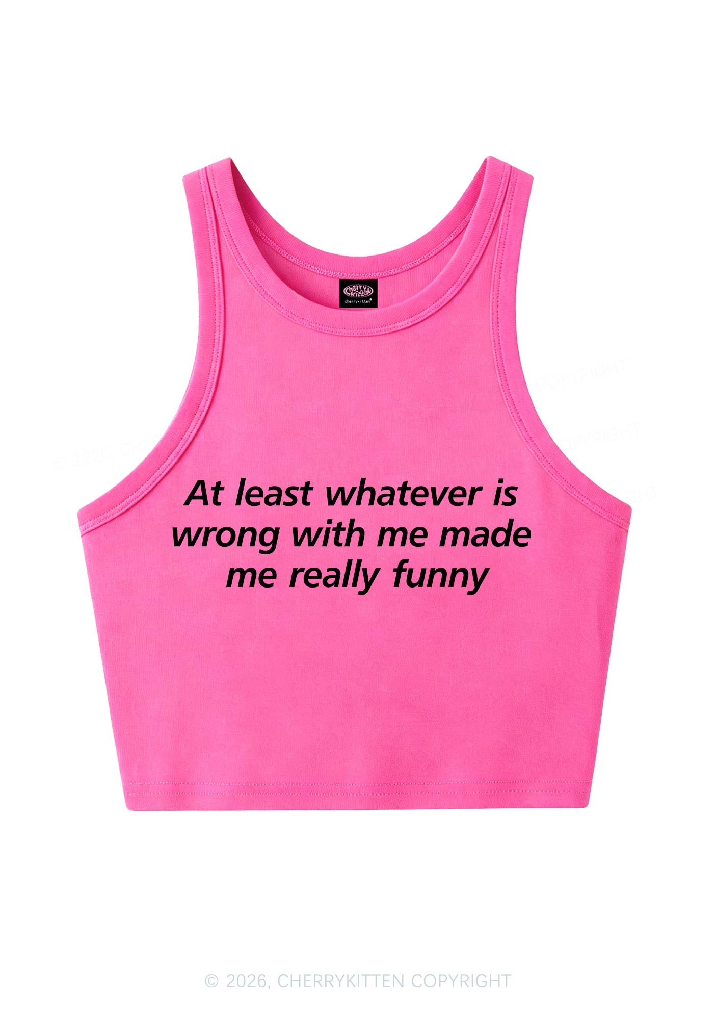 Whatever Is Wrong With Me Y2K Crop Tank Top Cherrykitten