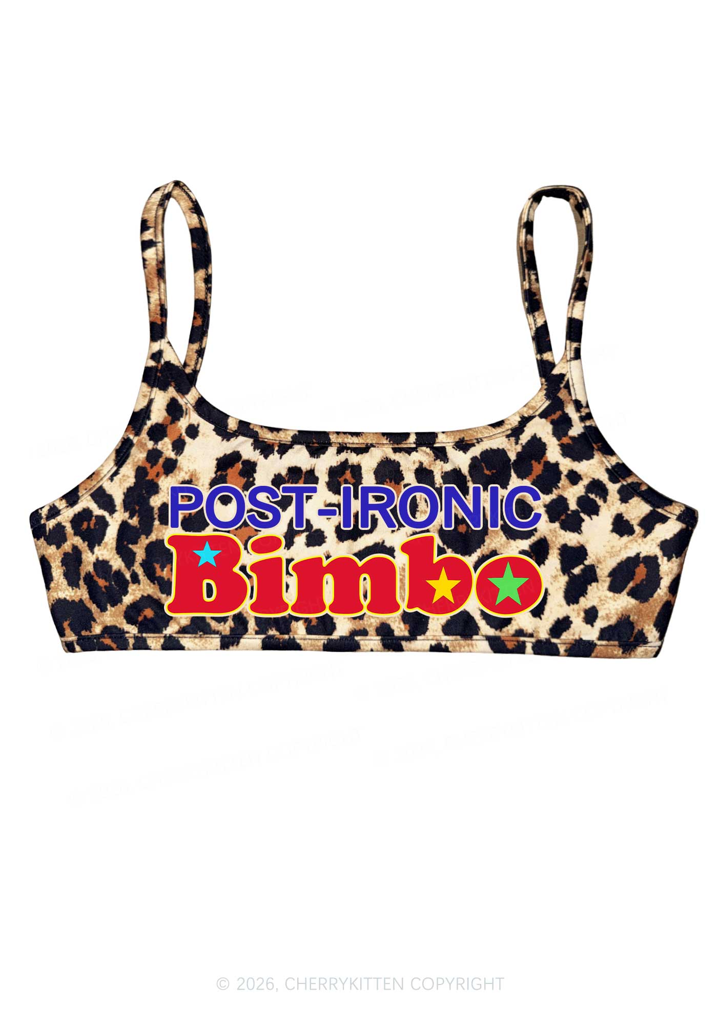 Post Ironic Bimbo Y2K Super Crop Cami Cherrykitten