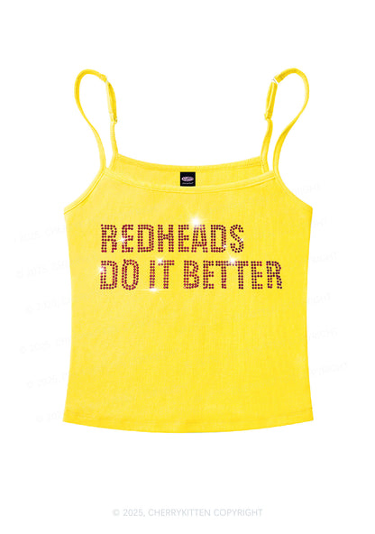 Rhinestone Redheads Do It Better Y2K Spaghetti Strap Cami Cherrykitten